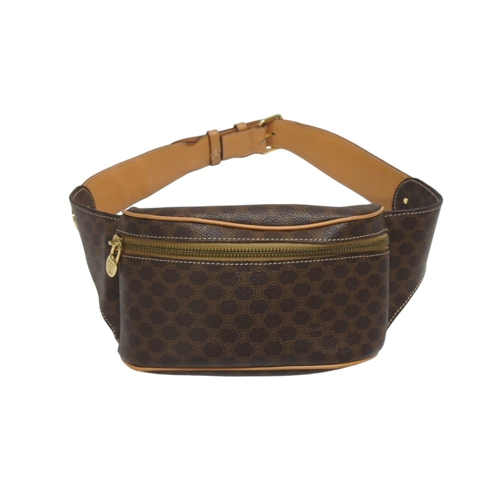 Celine Body Macadam Brown Bag Leather Waist - Picture 2 of 10